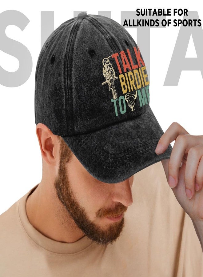 rofiowa Talk Birdie to Me Adjustable Washed Cotton Baseball Cap, Funny Retro Trucker Hat Outdoor Accessories for Men Grandpa Dad Husband Golf Lover, Retirement Birthday for Golfer - Image 5